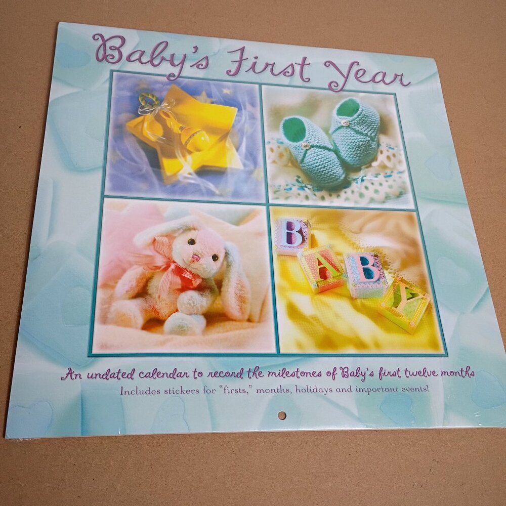 VTG Baby's First Year Undated Milestone Calendar Dateworks 2001 with Stickers